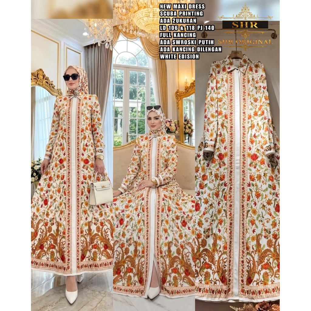 NEW NEW READYY DRES STANDART DAN JUMBO DRESS SCUBA BUNGA BERTABUR SWAROSKY BEST SELLER ORI SHR HIGHT