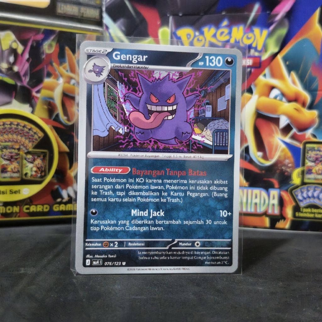 Gengar 076/123 U indonesia - Pokemon Card Original