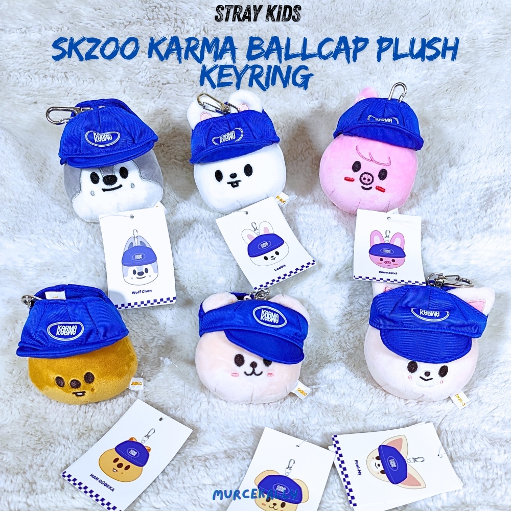 [READY STOCK] Stray Kids SKZOO Karma Ballcap Plush Keyring - Official