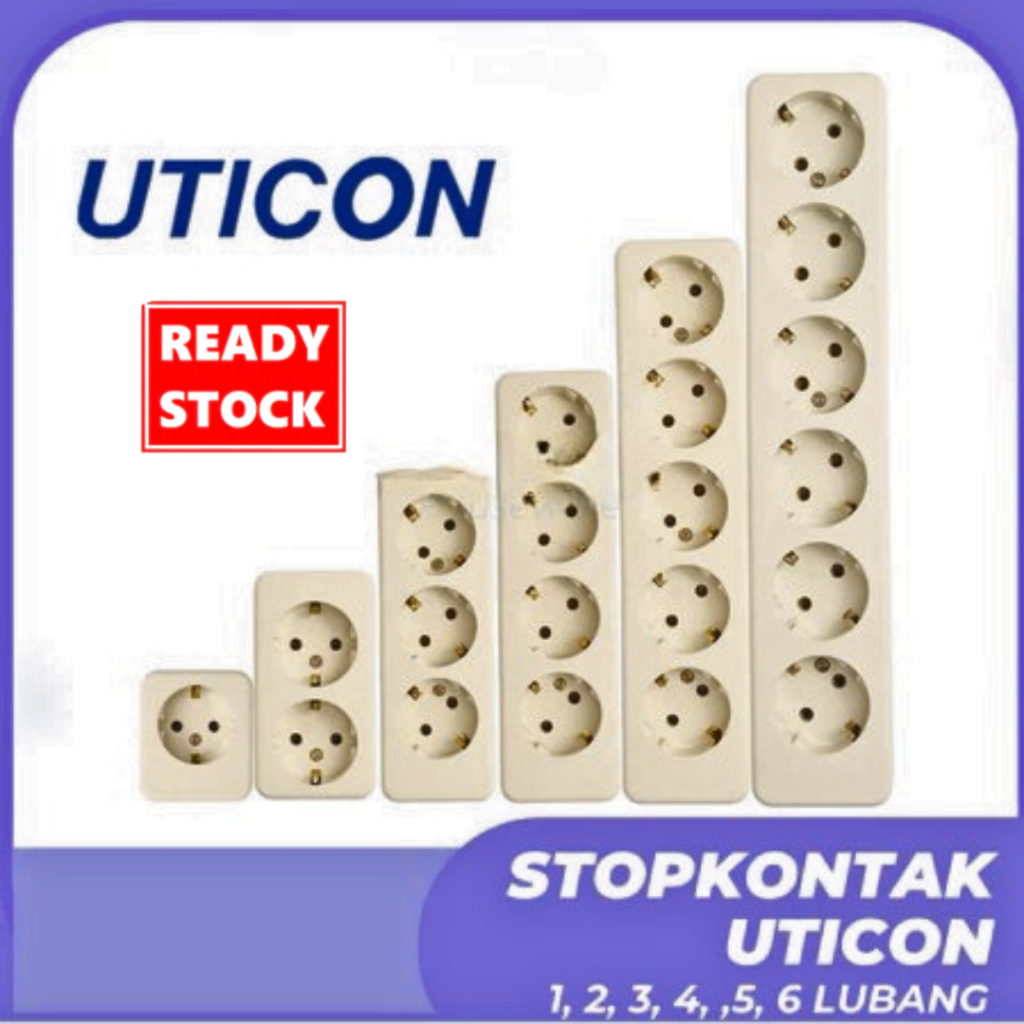 (COD) Stop Kontak Uticion / Colokan Listrik Uticion / Cok Sambung Terminal Kuningan 1 2 3 4 5 6 Luba