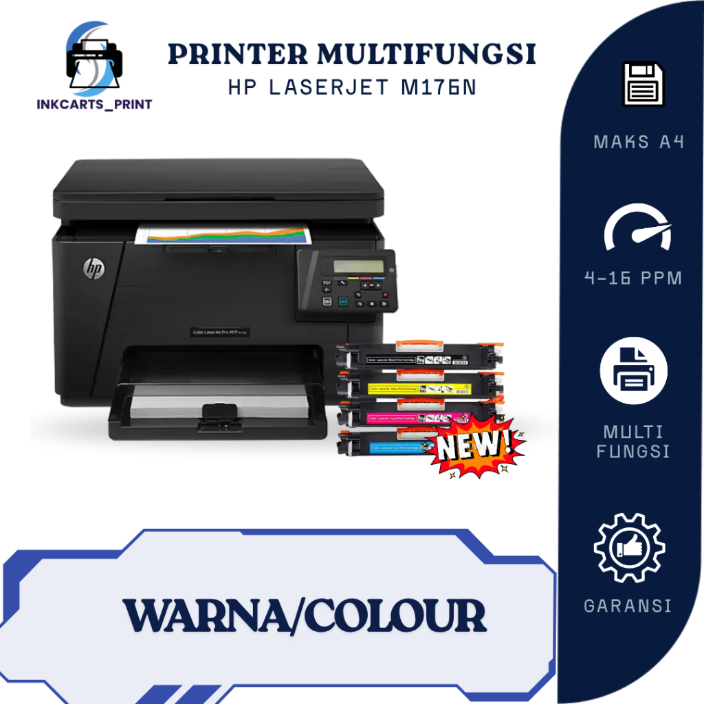 Printer Hp Laserjet M176n Mesin Fotocopy warna siap pakai dan bergaransi