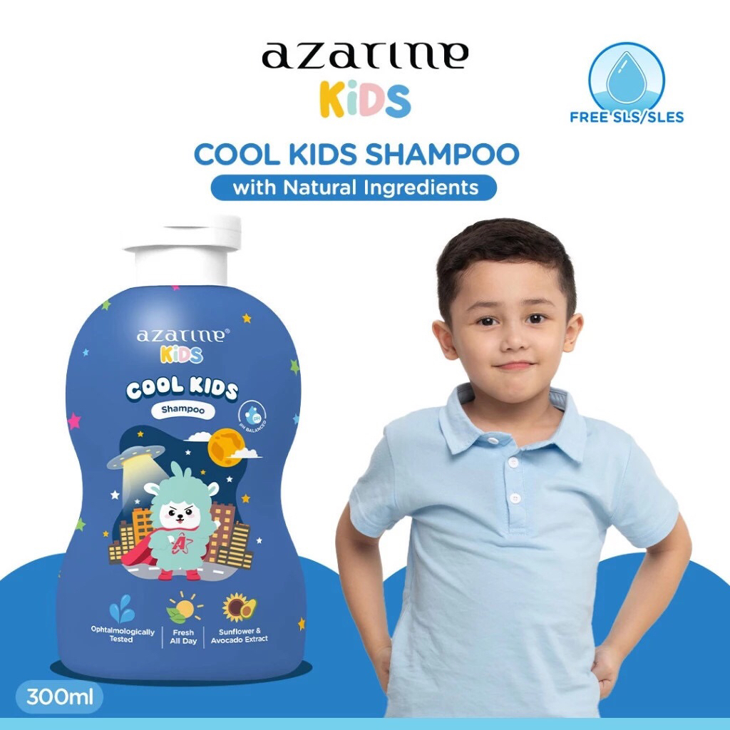 AZARINE Kids Shampoo 300ml Shampoo Lembut, Lembut Rambut, Aman untuk Kulit Sensitif