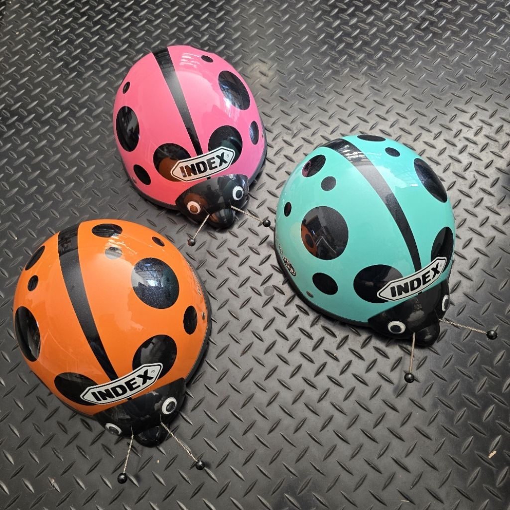 Helm Motor Index Anak Lady bug Original Thailand Pink Biru Oren
