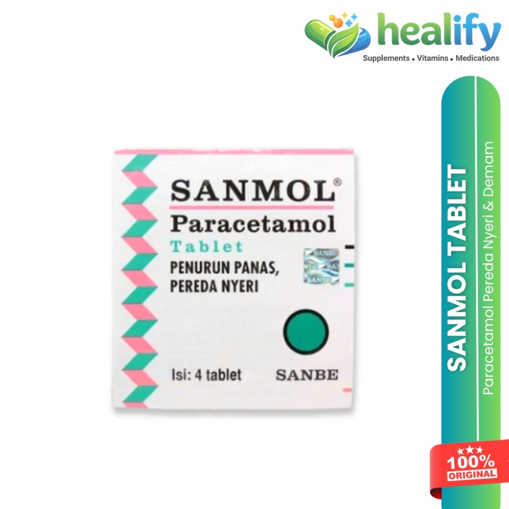 Sanmol Tablet Strip Paracetamol 500mg Mengatasi Demam Penurun Panas Dewasa Anak
