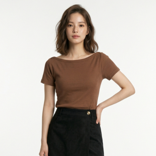 Qlassuale Atasan Rajut Off Shoulder Boat Neck Wanita Shanelle Knit Top