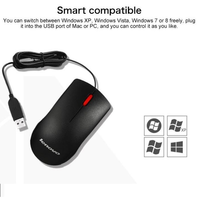 Mouse Lenovo Wired M120 Pro USB Original Garansi Tukar Baru