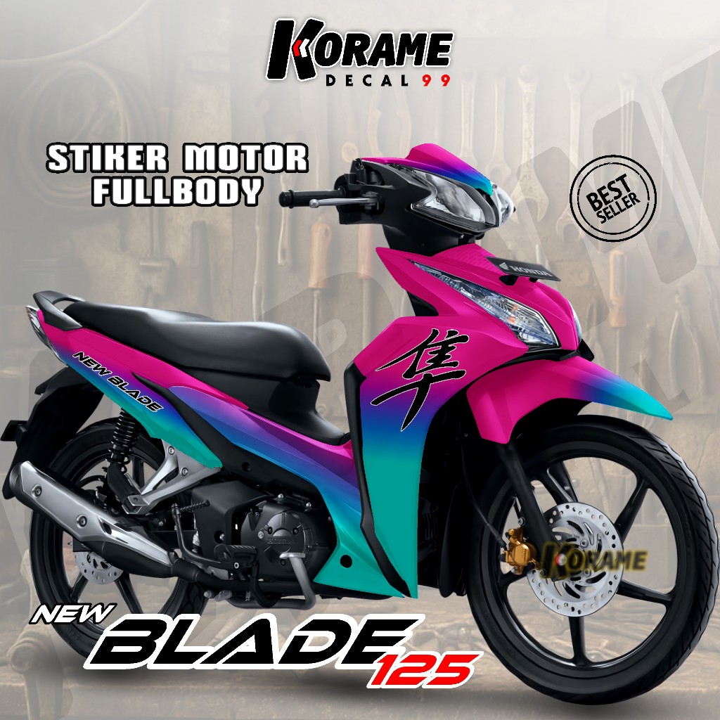 Decal Motor Honda Blade 125 New Full body - Stiker Variasi Blade New 125 Model Tutone Series