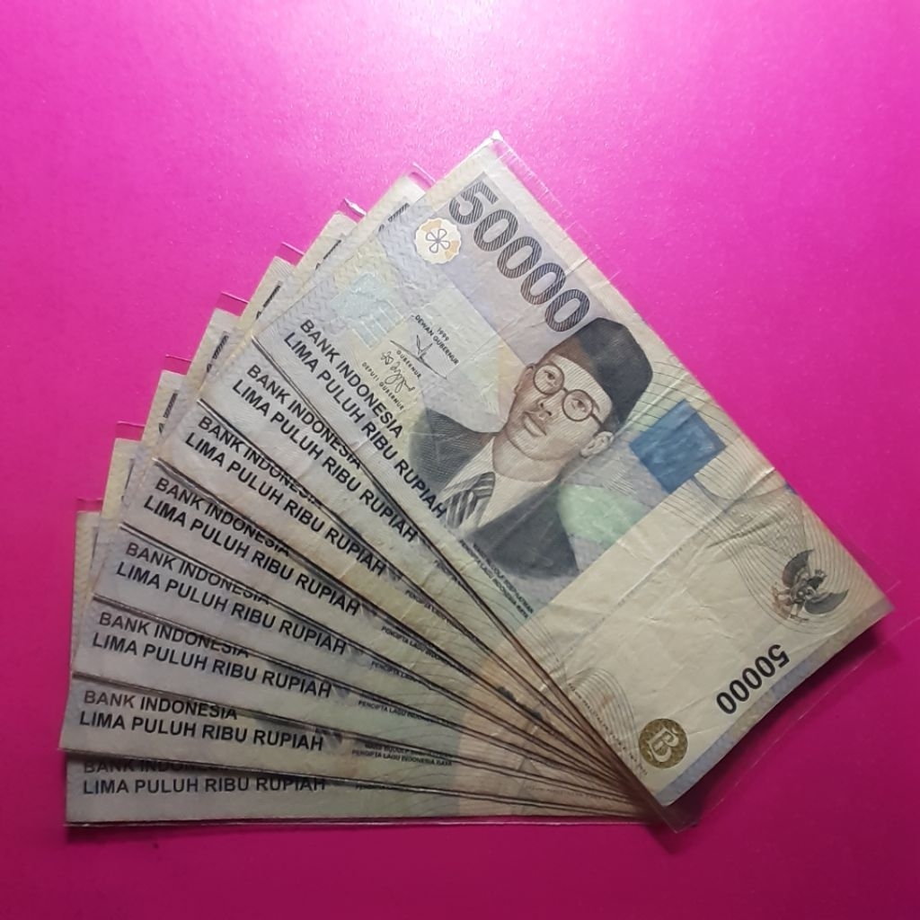 uang kuno 50000 rupiah wr supratman tahun 1999