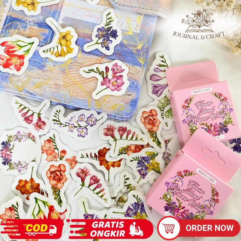 Sticker Flower Lucu Aesthetic DIY Scrapbook Sticker Lucu
