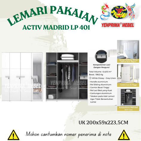 YENPRIMA MADRID LP 401 / LEMARI PAKAIAN / ACTIV / CREATIV / AVANTI