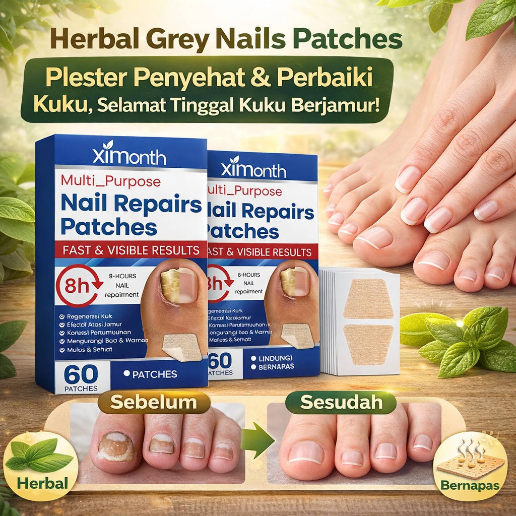 [60 PCS/Pengiriman 24 jam] Plaster Perawatan Kuku Tangan & Kaki /Patch perbaikan kuku Pengobatan/Lem