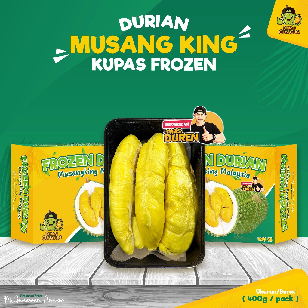 Durian Musang King Malaysia Kupas Frozen 400gr Duren Musang King Malaysia Kupas Frozen