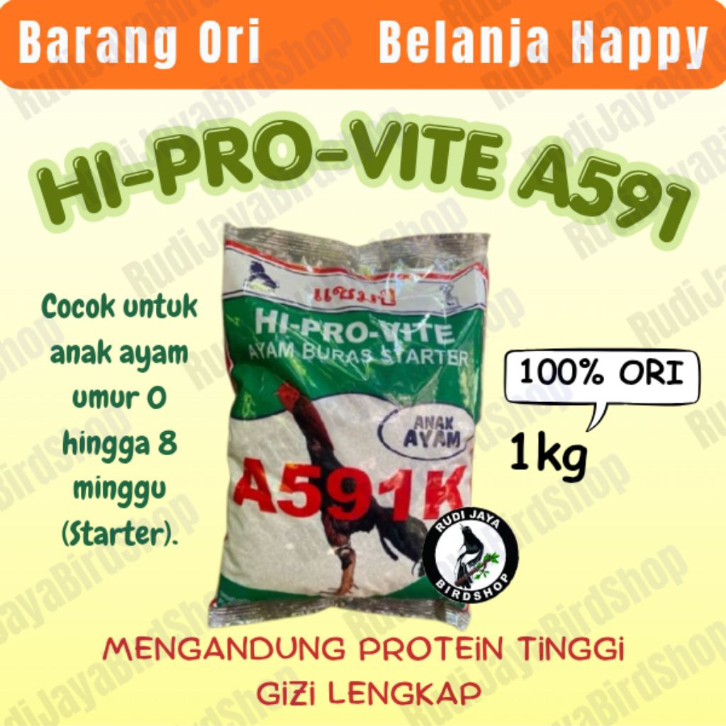 POKPHAND HI-PRO-VITE HIPROVIT A 591 A591 FRESHPACK 1KG VOER BR MAKANAN DOC ANAK AYAM BEBEK ITIK