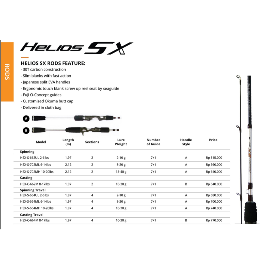 Joran Casting Okuma Helios SX SEMUA TYPE