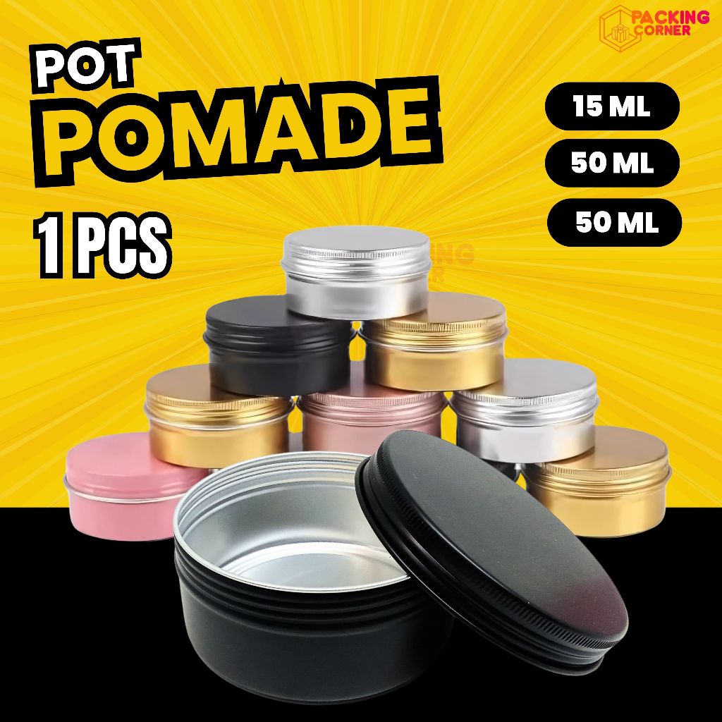 POD Alumunium Pomade Lulur 15ML 50ML 150ML Kaleng Pot Salep Wadah Refill Isi Ulang