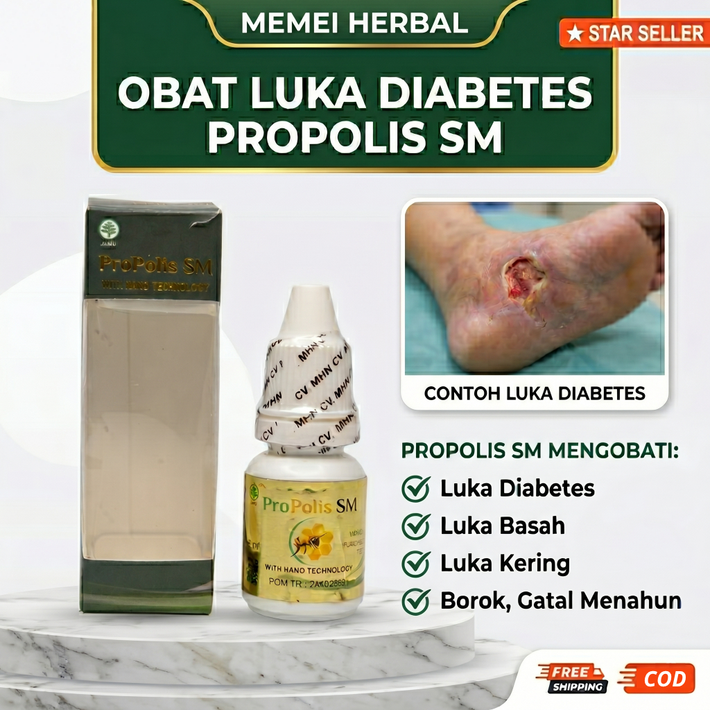 Obat Oles Pengering Luka Diabetes - Luka Bakar Menahun Bekas Knalpot - Mengatasi Luka Akibat Tersira