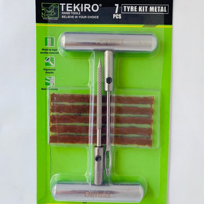 Alat Tambal Ban Gagang Besi Tekiro Karet Tambal Ban Tubles Tubeless Motor Mobil Sepeda