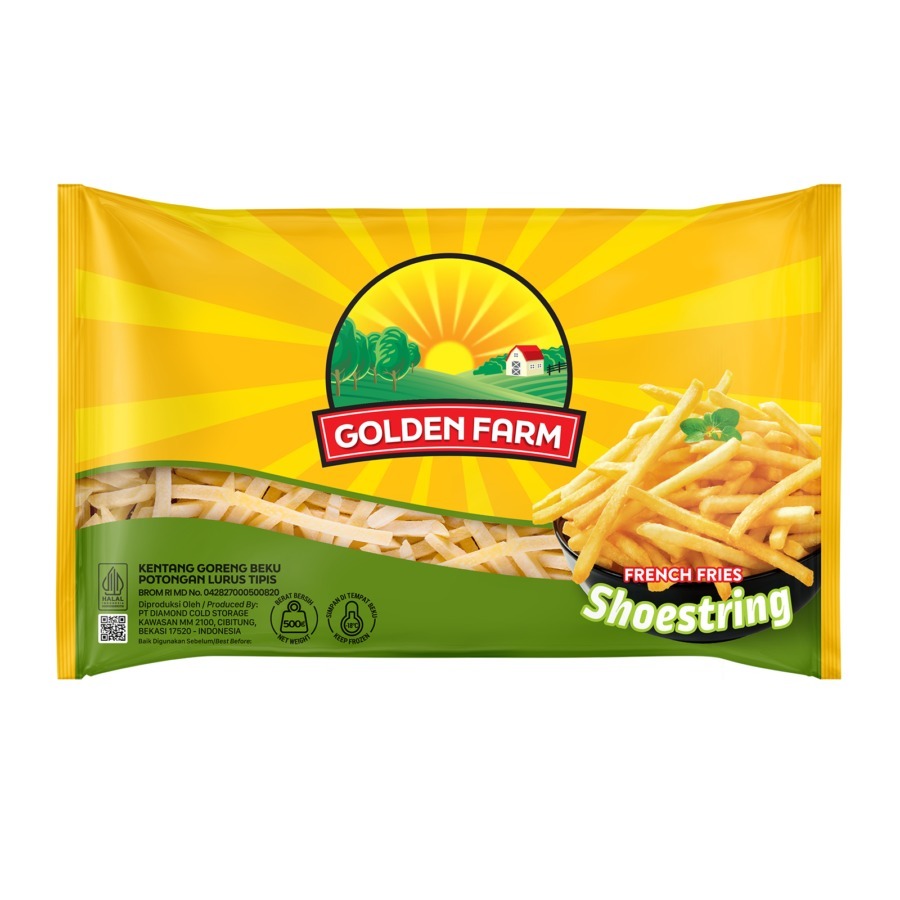 Golden Farm Kentang Goreng Shoestring | Golden Farm Kentang Goreng Beku - 1Kg