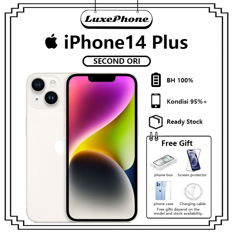 IP 14 PLUS iPhone 14 PLUS 128GB/256GB/512GB WiFi ONLY Bekas Original Second Bergaransi