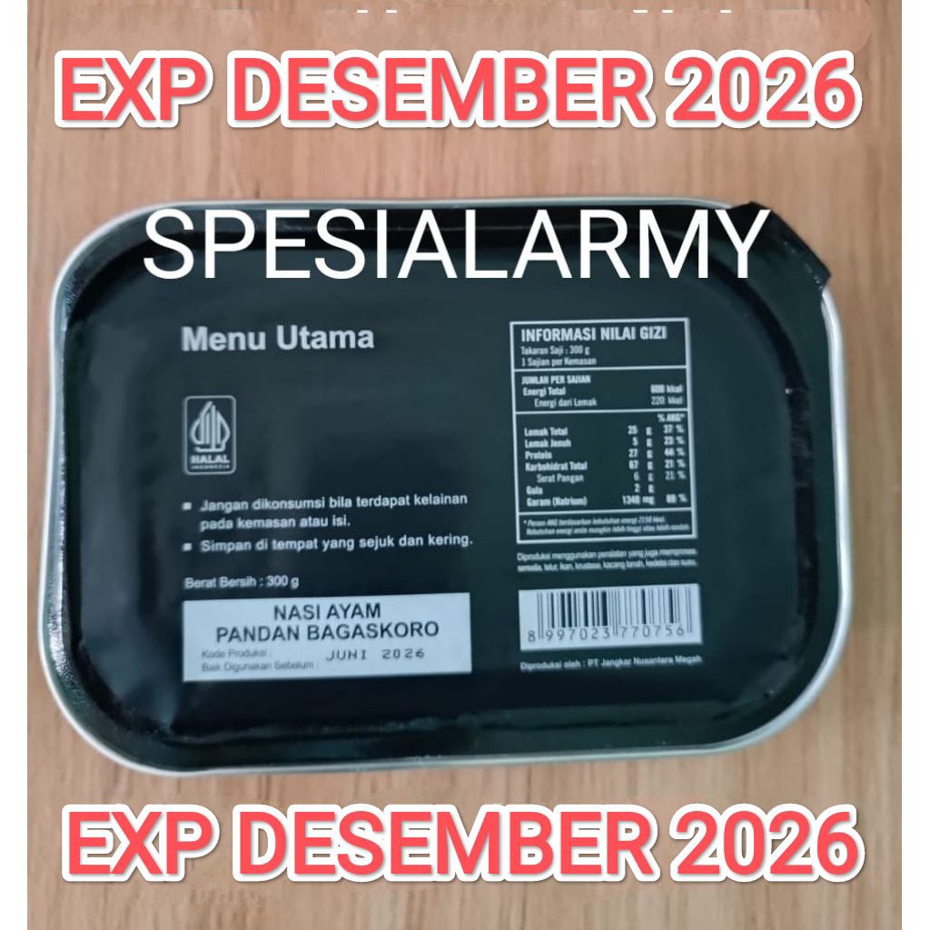 RANSUM TNI NARAGA MAKANAN ECERAN SIAP SAJI GRATIS  PEMANAS EXP DESEMBER  2026