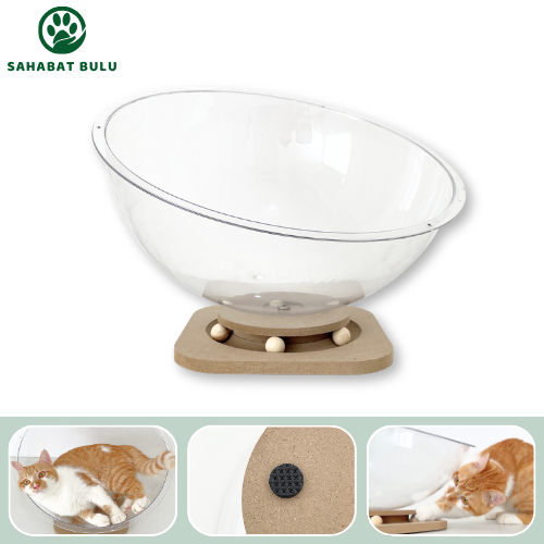 SAHABAT BULU - Tempat Tidur Kucing Akrilik Tempat Tidur Kapsul Kucing Anjing Cat Space Capsule Playg