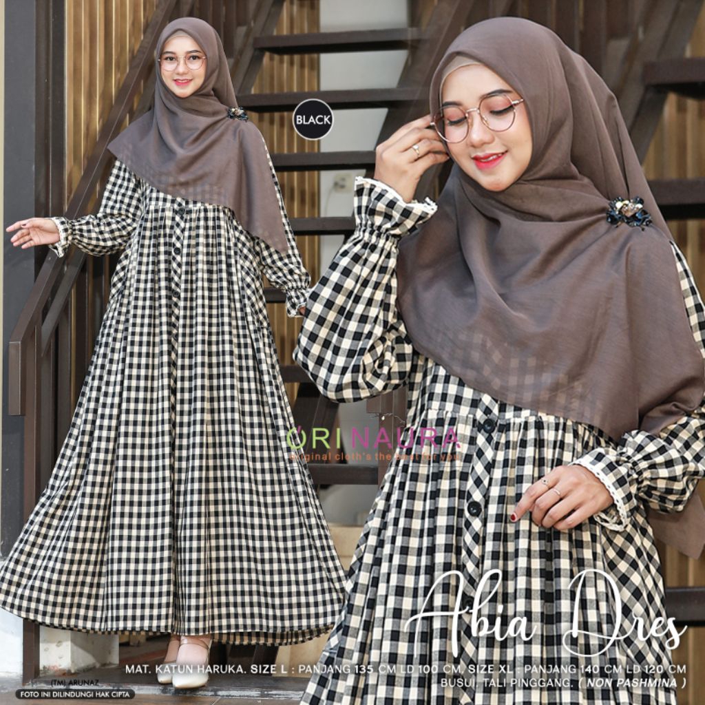 ABIA Gamis Wanita Katun Haruka Nyaman Dipakai BY ORI NAURA
