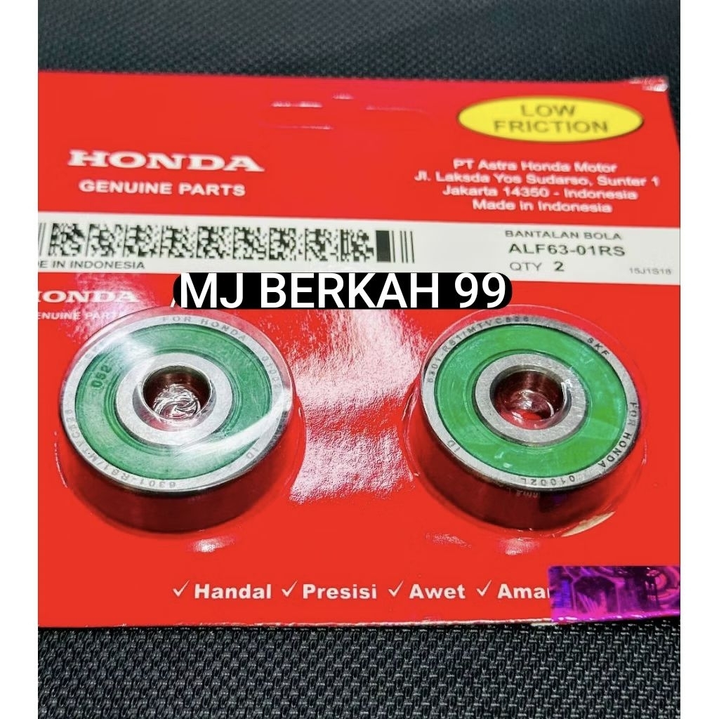 Bearing laher roda depan 6301RS 2PCS Honda CB150 (LED/OLD) CBR150(LED/OLD) MEGAPRO MONOSHOCK VERZA C