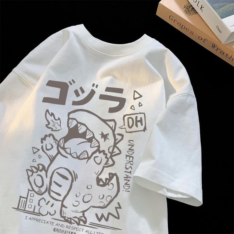 NASA over Kaos Wanita Japanese Dinosaur Oversize Lengan Pendek - Baju Atasan Wanita 100% Katun