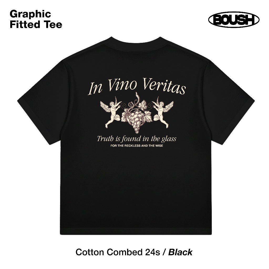 BOUSH Fitted Tee In Vino | Fitted Tee cotton combed 24s | Graphic Fitted Tee
