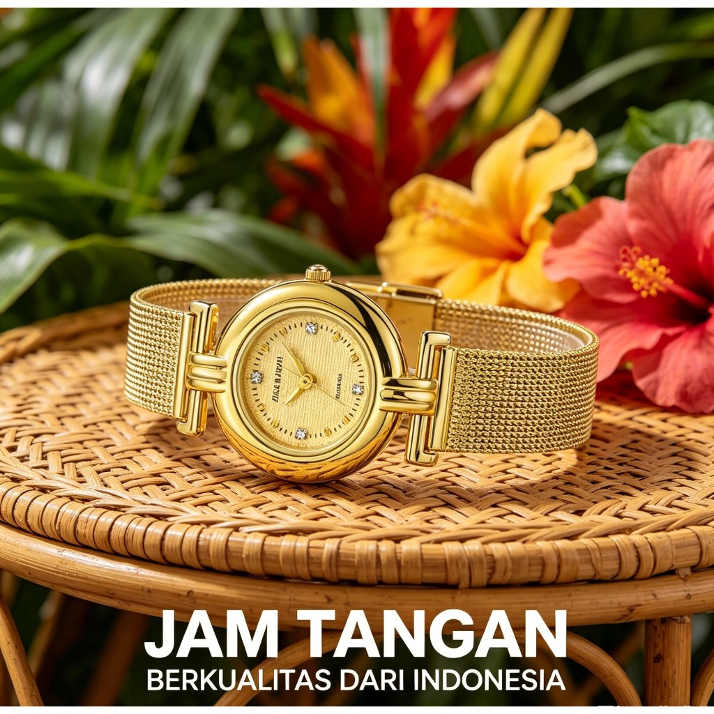 Jam Tangan Wanita Retro Emas • Baru 2026 • Unik Mewah • Kecil Elegan • Hadiah