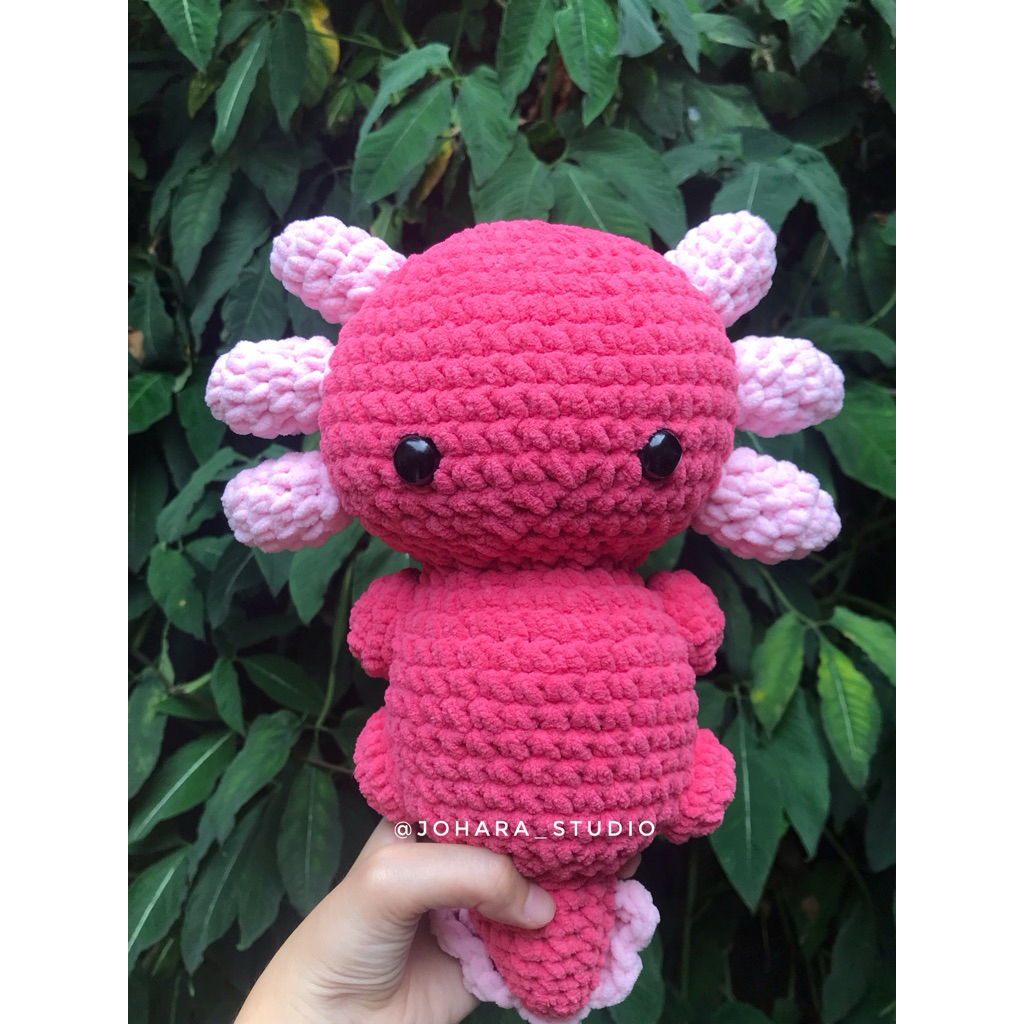 crochet axolotl / boneka rajut hewan air axolotl /boneka rajut unik
