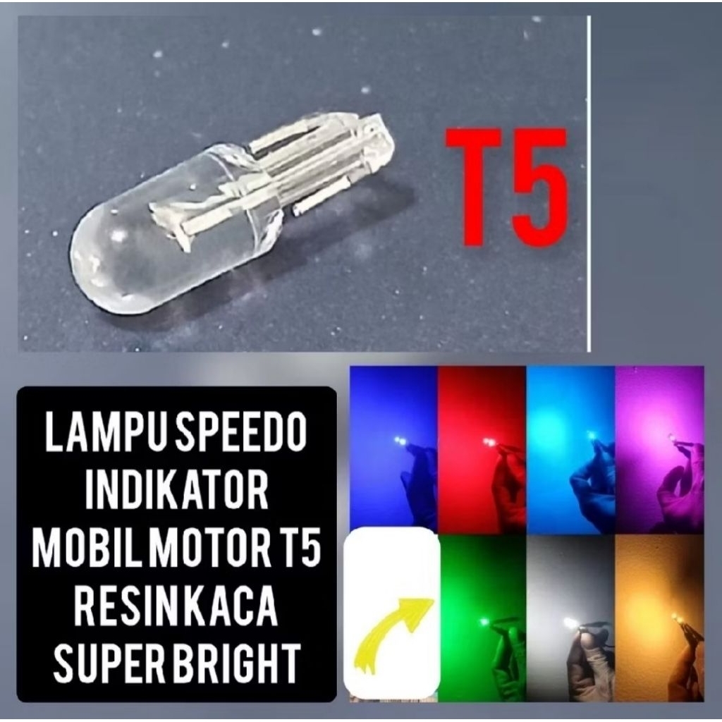 Lampu LED T5 BULAT Super Bright untuk Indikator Speedometer
