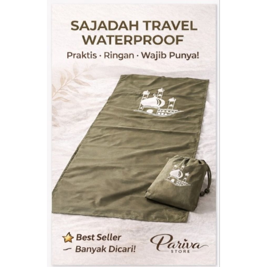 Sajadah Travel Waterproof + Pouch | Ringan, Praktis & Anti Air