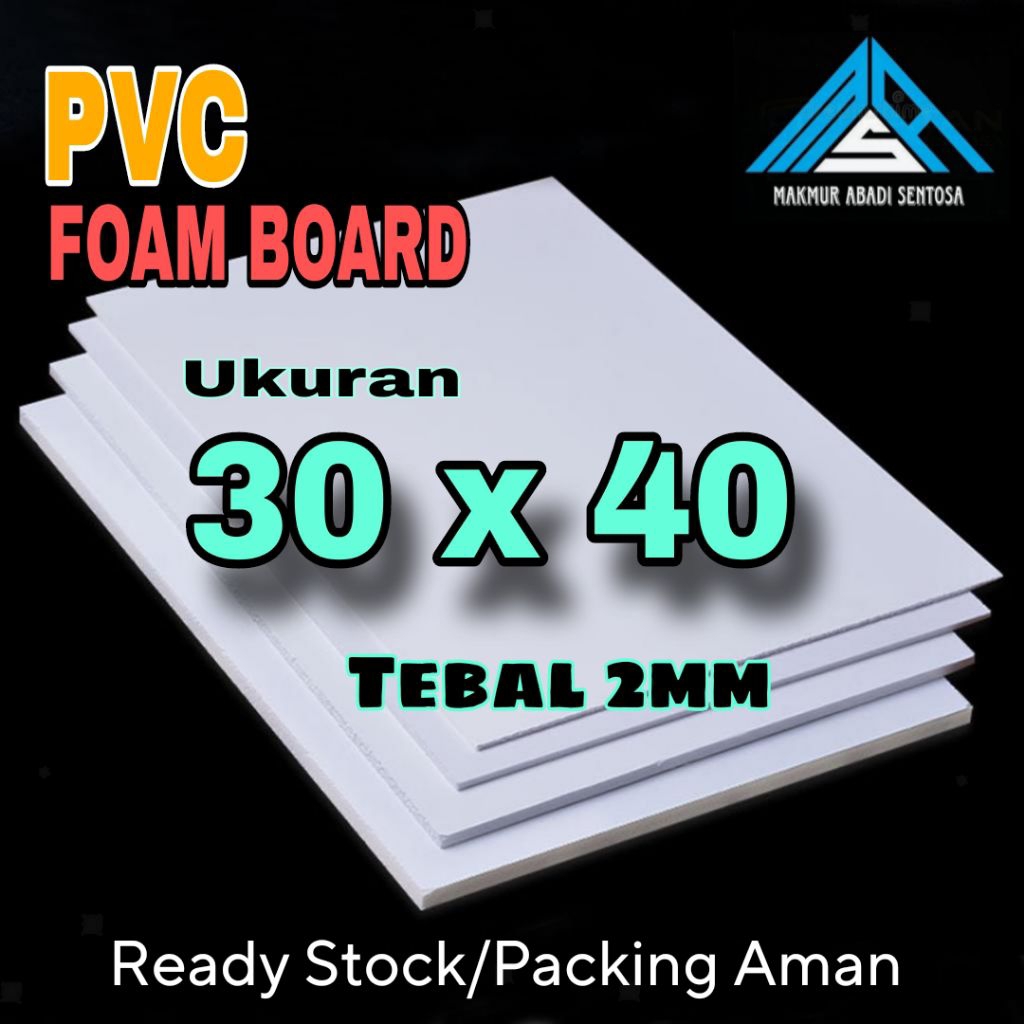PVC BOARD / PVC  FOAM BOARD Warna Putih- Ukuran 30 x 40 Cm, Tebal 2mm
