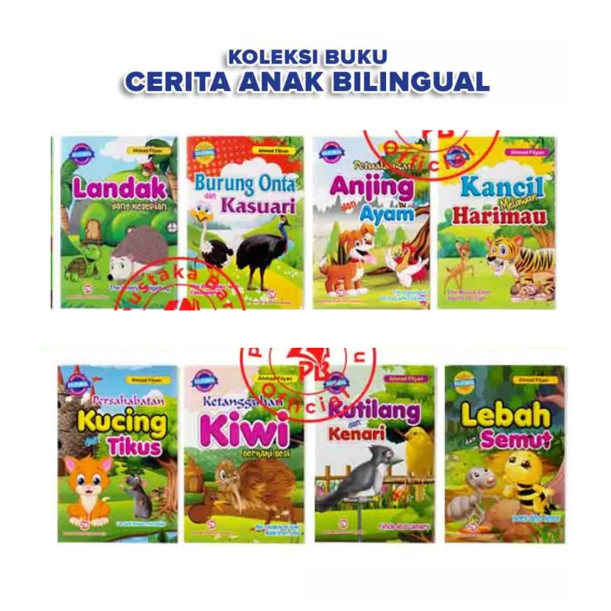 Buku Cerita Anak Bergambar Buku Dongeng Anak Cerita Binatang Lengkap Bilingual Full Colour : Petuala