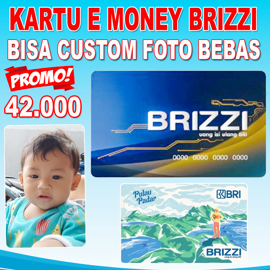 Kartu Bri BRIZZI custom logo / souvenir kartu e money / kartu e-toll