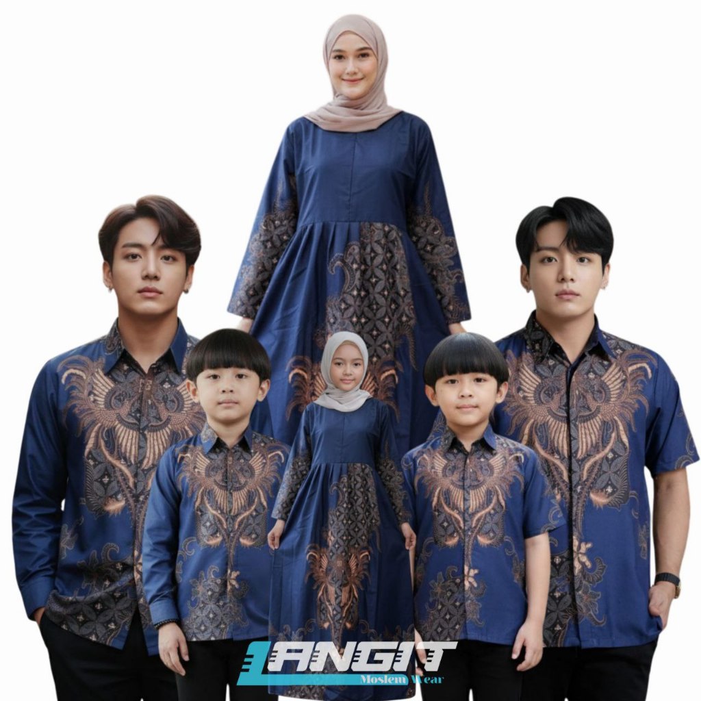 Couple Batik Keluarga Ayah pasangan & anak laki laki// Atasan Batik Cowok Dan Cewek tunik Dewasa