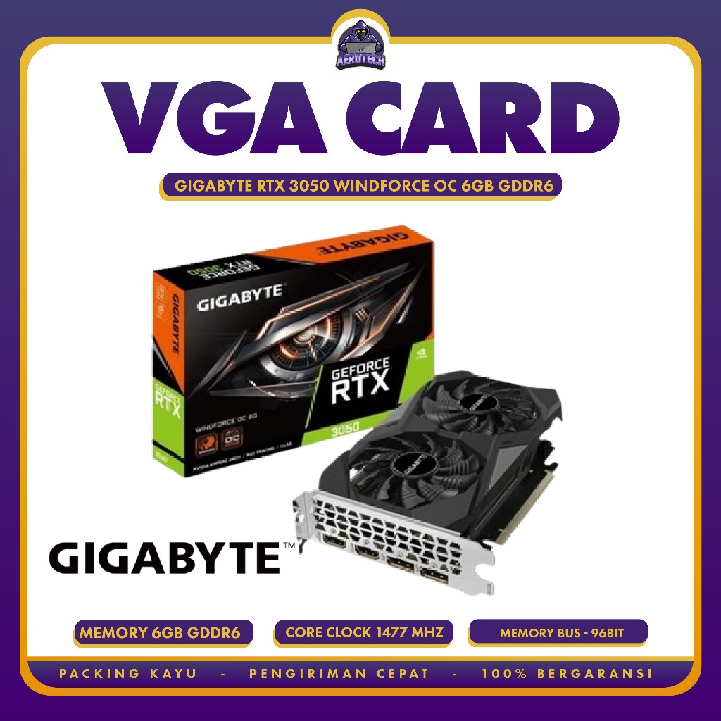 VGA Gigabyte RTX 3050 WINDFORCE OC 6GB GDDR6