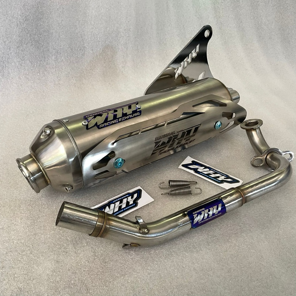 knalpot standar racing beat deluxe scoopy new original why racing exshaust