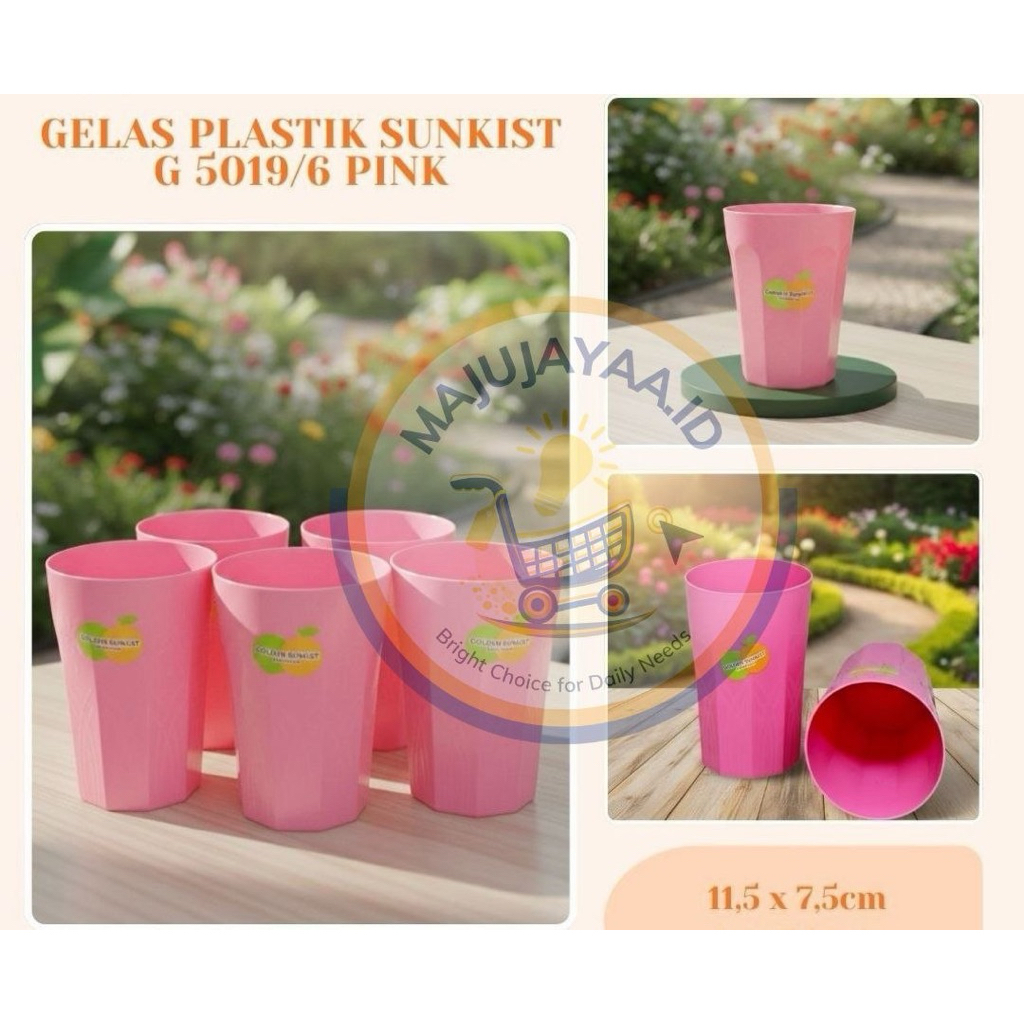 Gelas plastik sunkist pink 1pax