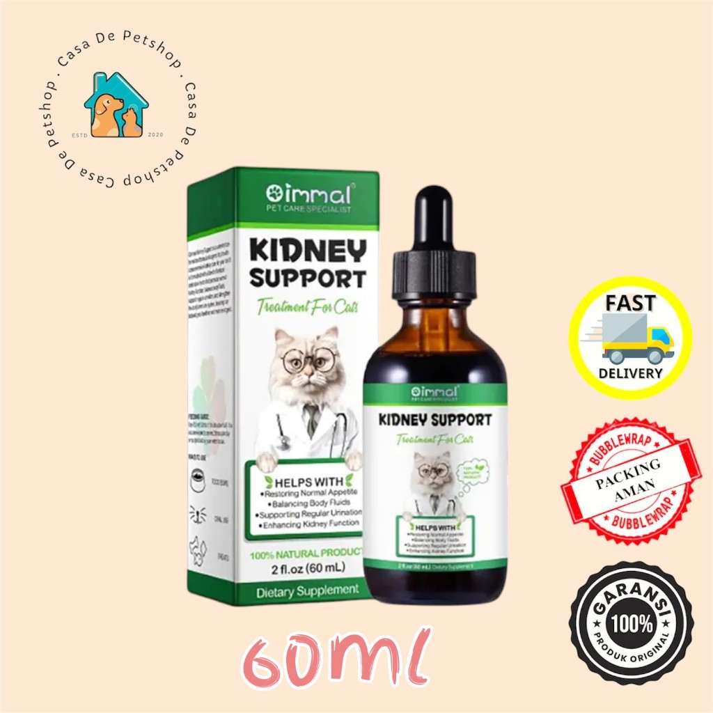 Oimmal Kidney Obat Suplement Ginjal Kucing Alami - Suplemen Ginjal Kucing Kucing Alami - 60 mL