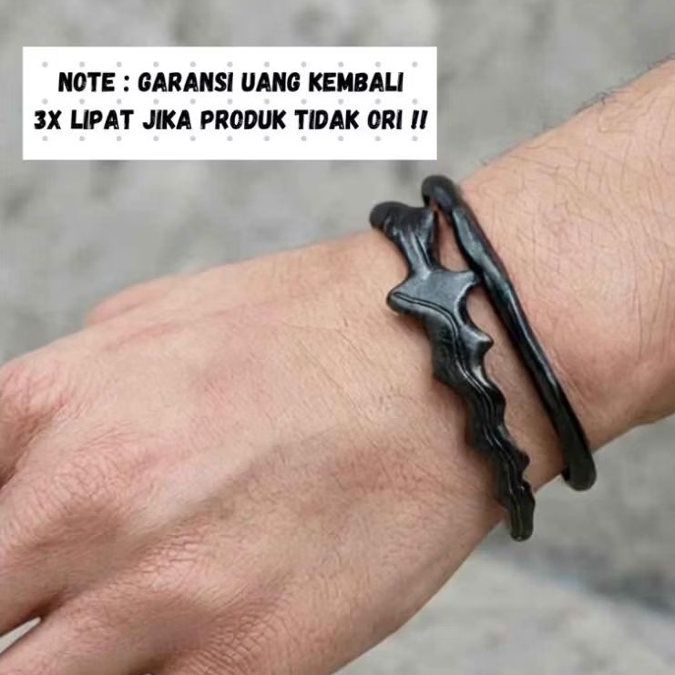 GELANG AKAR BAHAR HITAM UKIR KERIS