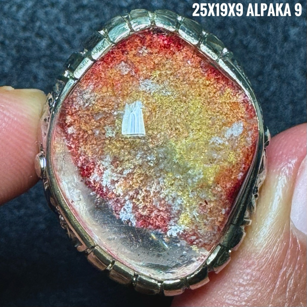 Cincin Batu Akik Natural Kecubung Karang