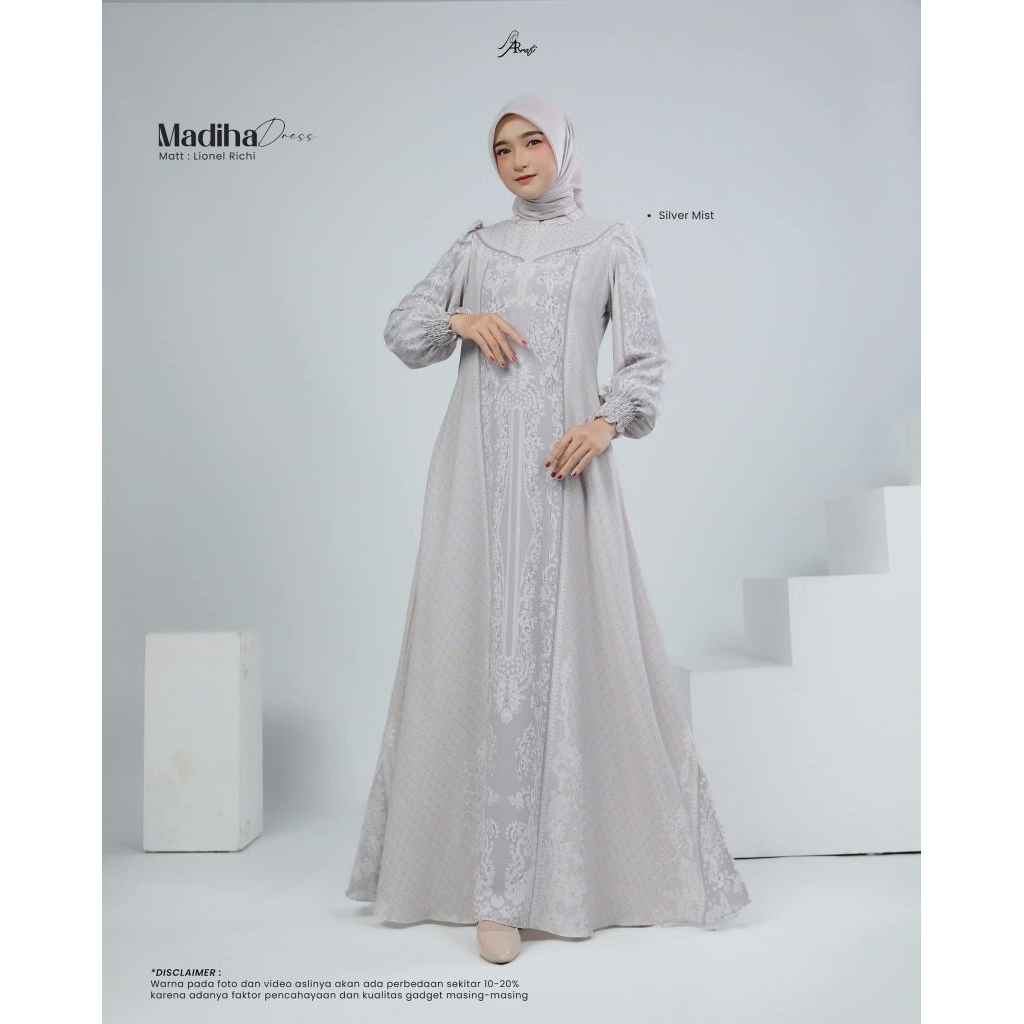 Madiha midi dress  Arrafi Dres motif Terbaru Arrafi Gamis Arrafi
