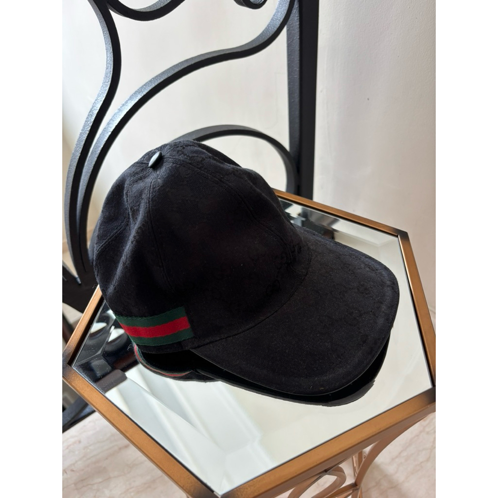 Gucci Baseball Hat Topi black Preloved 100% Original