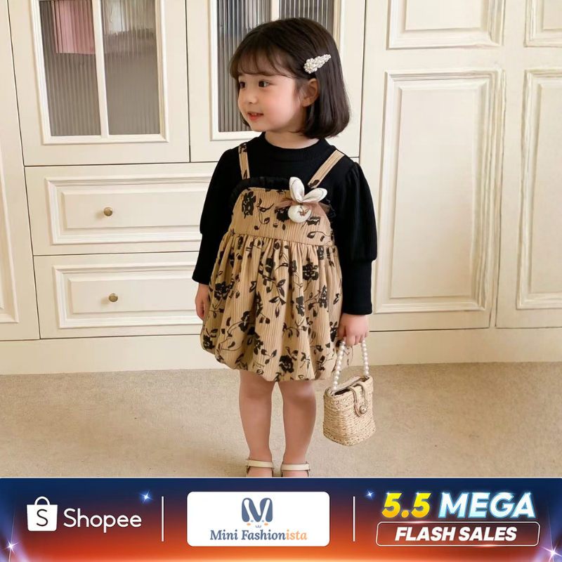 dress anak perempuan dress bayi gaun anak import mewah  dress anak perempuan 1 tahun 2 tahun lengan 