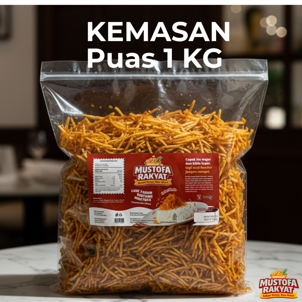 Kering Kentang Mustofa Kemasan 1 Kg Pedas Daun Jeruk Original Pedas Manis - Mustofa Rakyat
