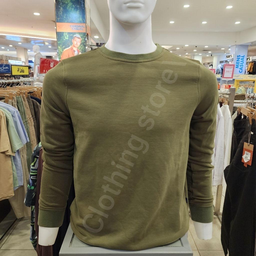 ANDREW SMITH ORIGINAL sweater pria lengan panjang hijau AAVARS0029J