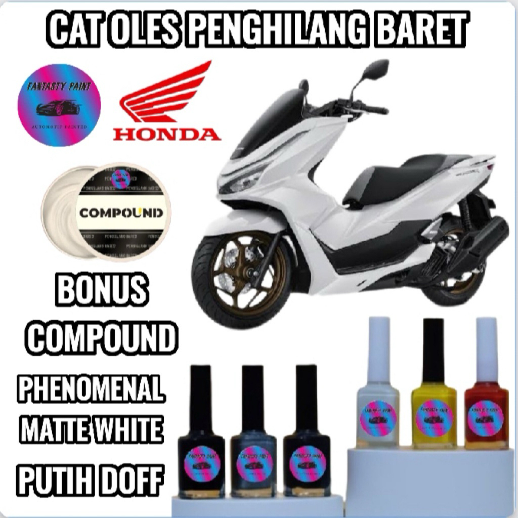 CAT OLES PENGHILANG BARET MOTOR HONDA PCX 150 160 ALL NEW 2026 CBS & ABS WARNA PUTIH DOFF PHENOMENAL