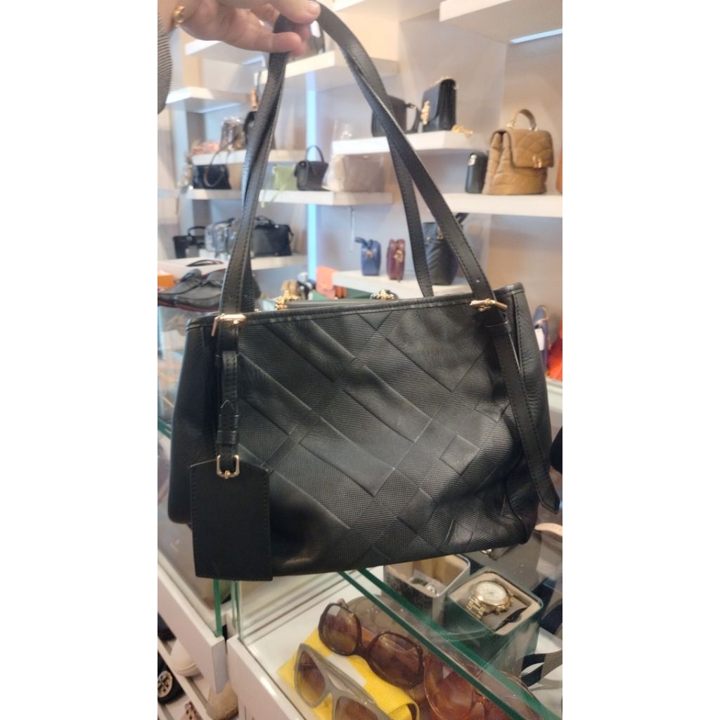 PRELOVED BURBERRY HOBO BAG LEATHER